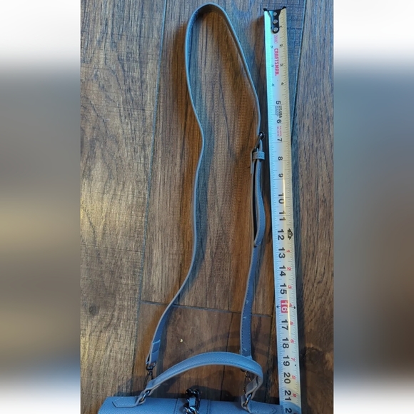 Badgley Mischka Gray Medium Purse w/ Long Strap & Short Handle NWOT Chain Accent - Picture 13 of 16